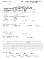 đề kiểm tra Toán cuối năm lớp 3 năm 2013