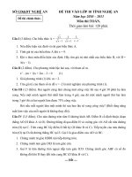 ĐỀ THI VÀO LỚP 10 TỈNH NGHỆ AN