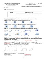 Đề Thi + Đáp Án Tin Lớp 4 HK 2