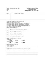 KIỂM TRA KHOA HỌC CUỐI NĂM 2012 (TH&THCS LÊ THÁNH TÔNG)