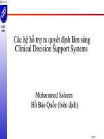 Các hệ hỗ trợ ra quyết định lâm sàng clinical decision support systems