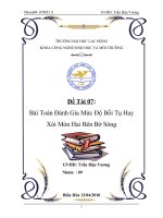 bài toán đánh gía mức độ bồi tụ hay xói mòn hai bên bờ sông