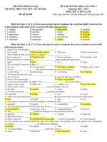 đề thi thử đại học sư phạm