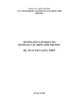 Hướng dẫn lập báo cáo đánh giá tác động môi trường - dự án luyện gang thép đối với môi trường xung quanh