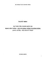 THUYẾT MINH DỰ THẢO TIÊU CHUẨN QUỐC GIA MẠNG VIỄN THÔNG  CÁP SỢI ĐỒNG THÔNG TIN BĂNG RỘNG (CAT5, CAT5E)  YÊU CẦU KỸ THUẬT