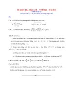 Đề toán thi học kì 2 lớp 10 (LVN)