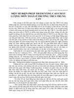 Chuyên đề nâng cao chất lượng bộ môn toán