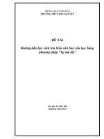 Đề tài Hướng dẫn học sinh tìm hiểu văn bản văn học bằng phương pháp “Tự ám thị”: