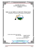 tiểu luận môn lý thuyết tính toán introduction to automata theory, languages, and computation