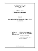 tiểu luận môn lý thuyết tính toán programming techniques for turing machines