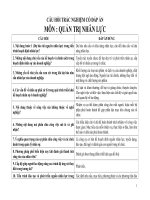 trắc nghiệm quản trị nguồn nhân lực