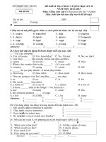 Đề thi HKII ANH VĂN