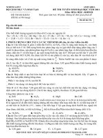 Đề thi dự bị Khối B môn hóa 2011 Mã đề 156