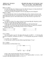 Đề thi HKII Vật lí 7 ĐỀ CHÍNH THỨC