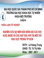 nghiên cứu sự biến đổi nồng độ các khí acid, base và các hạt sol khí tại một số khu vực tong tp.hcm