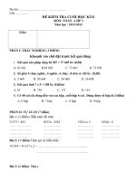 ĐỀ KT CUỐI HKII TOÁN LỚP 3