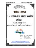 tiểu luận lý thuyết tính toán các hàm đệ quy đếm được và ngôn ngữ đệ quy