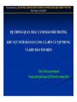 Hệ thống quan trắc cảnh báo môi trường khu vực nuôi hải sản cảng cá, bến cá tập trung và khu bảo tồn biển