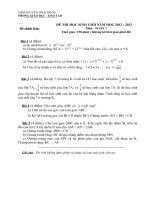 ĐỀ THI VÀ ĐÁP ÁN HSG TOÁN 7 CẤP HUYỆN HOÀI NHƠN NĂM HỌC 2012-2013
