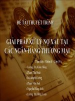 Tiểu luận môn Quản trị ngân hàng thương mại Giải pháp xử lý nợ xấu tại các ngân hàng thương mại