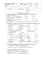 Đề Thi HK1 (2011-2012) Quận 9 Anh 6