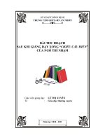 BÀI THU HOẠCH SAU KHI DẠY XONG 