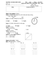 đề KT HK2 Toán TV lớp 1