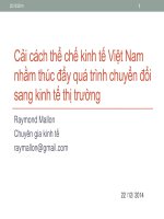 cải cách thể chế kinh tế việt nam nhằm thúc đẩy quá trình chuyển đổi sang kinh tế thị trường