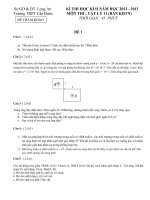 Đề thi HK2 Vật lí NC 2012-2013 cực khó
