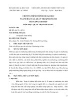 ĐỀ CƯƠNG CHI TIẾT MÔN HỌC: QUẢN TRỊ MARKETING