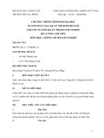 CHƯƠNG TRÌNH TRÌNH ĐỘ ĐẠI HỌC NGÀNH ĐÀO TẠO: QUẢN TRỊ KINH DOANH CHUYÊN NGÀNH QUẢN TRỊ DOANH NGHIỆP ĐỀ CƯƠNG CHI TIẾT  MÔN HỌC: THỐNG KÊ DOANH NGHIỆP