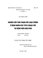 Nghiên cứu tình trạng rối loạn cương ở bệnh nhân đái tháo đường typ 2 ngoại trú tại bệnh viện Bạch Mai