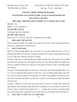 ĐỀ CƯƠNG CHI TIẾT MÔN HỌC: PHƯƠNG PHÁP NGHIÊN CỨU TRONG QUẢN TRỊ