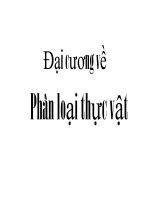 đại cương về phân loại thực vật