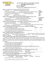 De thi tuyen sinh mon Tieng Anh - Binh Dinh - 2012