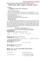 những kiến thức trọng tâm môn toán 9