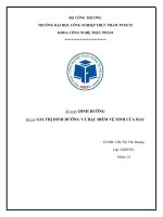 GIÁ TRỊ DINH DƯỠNG VÀ ĐẶC ĐIỂM VỆ SINH CỦA RAU