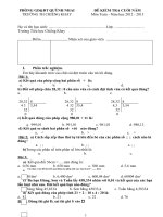 ĐỀ TRẮC NGHIỆM MÔN TOÁN LỚP 5