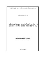 phát triển khu kinh tế cửa khẩu với xoá đói giảm nghèo ở tỉnh lào cai