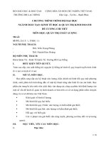 CHƯƠNG TRÌNH TRÌNH ĐỘ ĐẠI HỌC NGÀNH ĐÀO TẠO: KINH TẾ HỌC  QUẢN TRỊ KINH DOANH ĐỀ CƯƠNG CHI TIẾT MÔN HỌC: QUẢN TRỊ CHẤT LƯỢNG