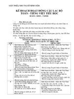 Kế hoạch sinh hoạt tuần 1