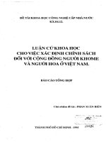 luận cứ khoa học cho việc xác định chính sách đối với cộng đồng người khowme và người hoa ở việt nam