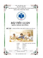 DINH DƯỠNG CHO ĐỐI TƯỢNG NGƯỜI GIÀ