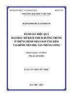 đánh giá hiệu quả hai phác đồ kích thích buồn trứng ở những bệnh nhân đáp ứng kém tại bệnh viện phụ sản trung ương