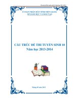 CẤU TRÚC CÁC MÔN TUYỂN 10 TIỀN GIANG 2013-2014