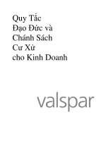 quy tắc đạo đức và chính sách cư ưử cho kinh doanh