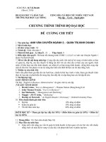 ĐỀ  CƯƠNG CHI TIẾT   ANH VĂN CHUYÊN NGÀNH 2   QUẢN TRỊ KINH DOANH