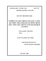 Nghiên cứu đặc điểm lâm sàng và  kết quả điều trị laser quang đông  bệnh hắc võng mạc trung tâm thanh dịch tái phát