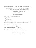 Đề thi học phần lí thuyết số