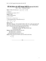 Đề thi khảo sát chất lượng khối 8 ( 2012 - 2013 )